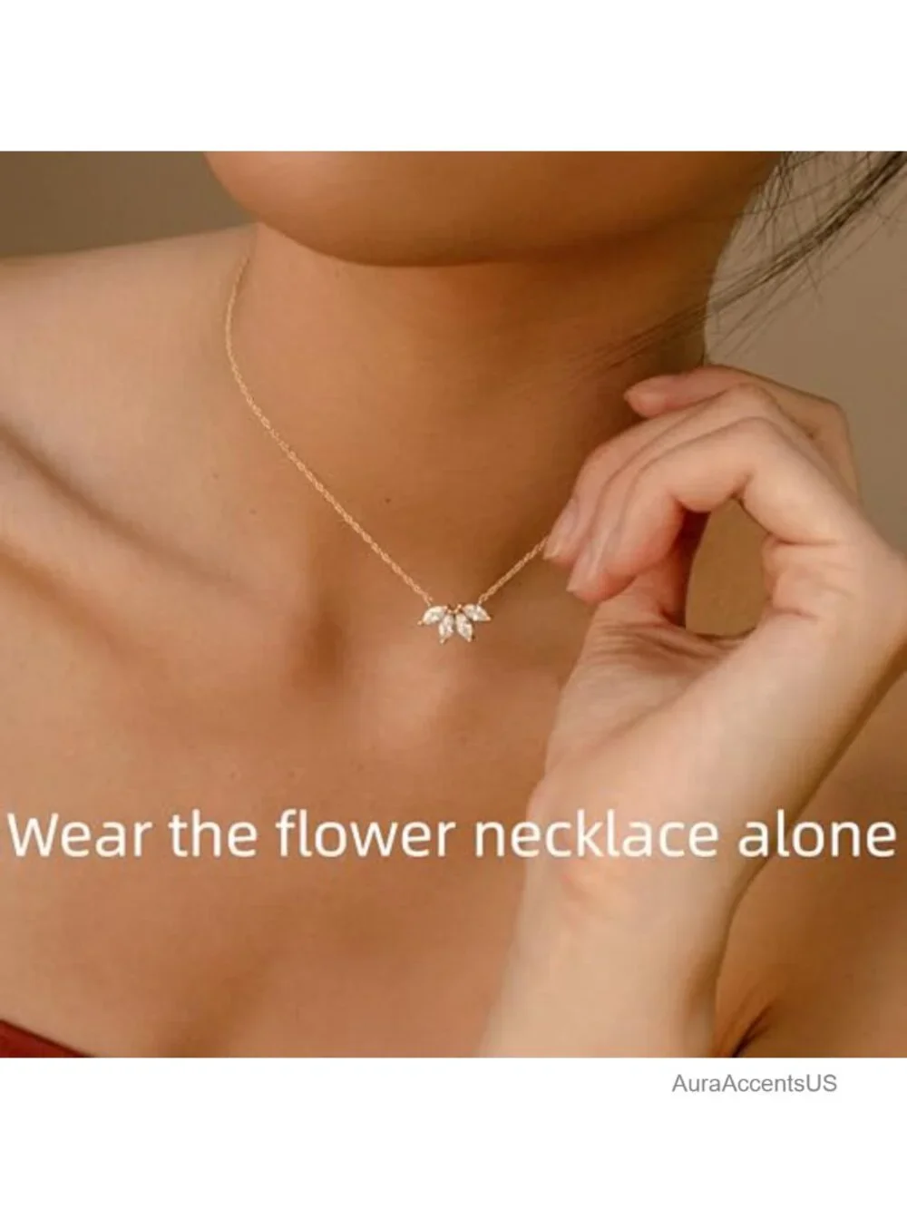 14k Gold Plated Layered CZ Necklace Women Dainty Chain